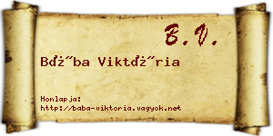 Bába Viktória névjegykártya